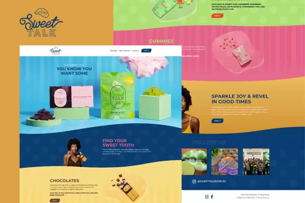 sweet talk edibles website mockup